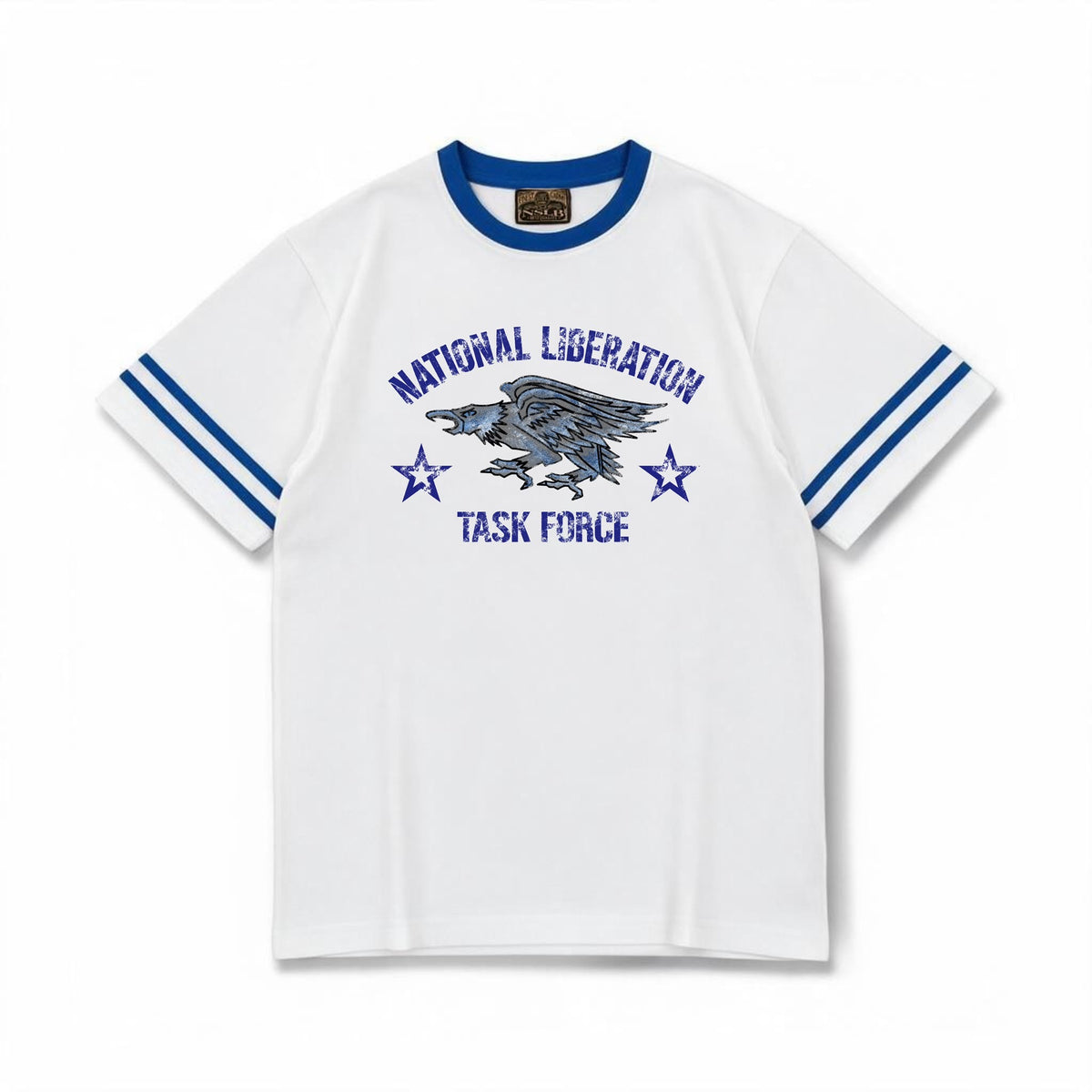 NATIONAL LIBERATION TEE // WHITE/BLUE