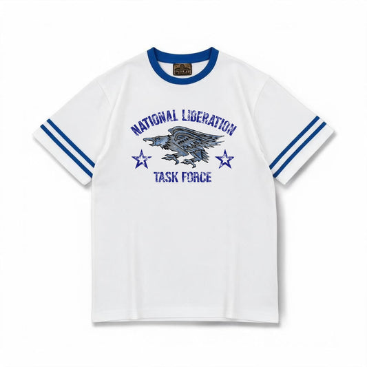 NATIONAL LIBERATION TEE // WHITE/BLUE