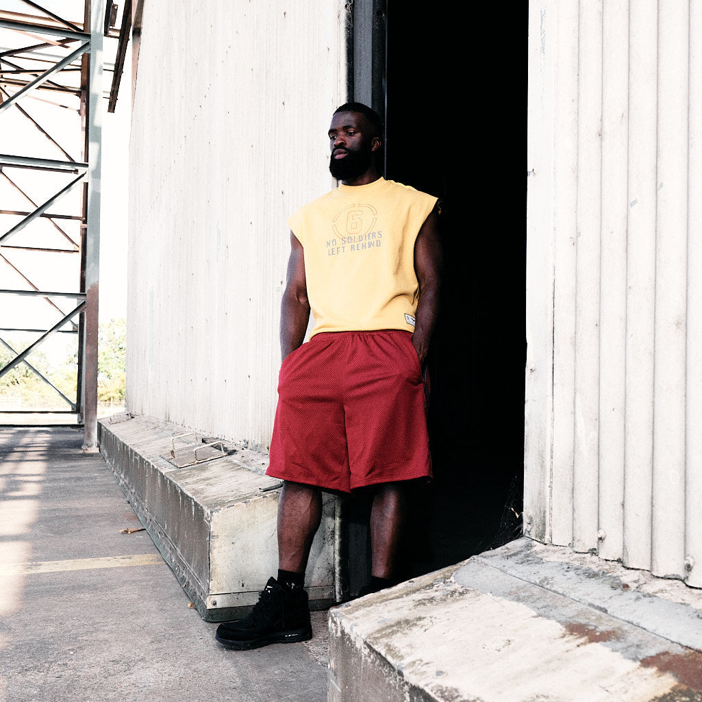 MAROON MESH SHORT