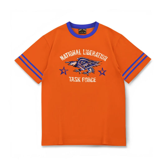 NATIONAL LIBERATION TEE // ORANGE/BLUE